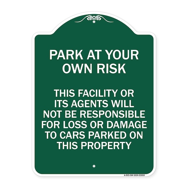 This Facility or Its Agents Will Not Be Responsible for Loss or Damage to Cars Parked, GW-1824-22818